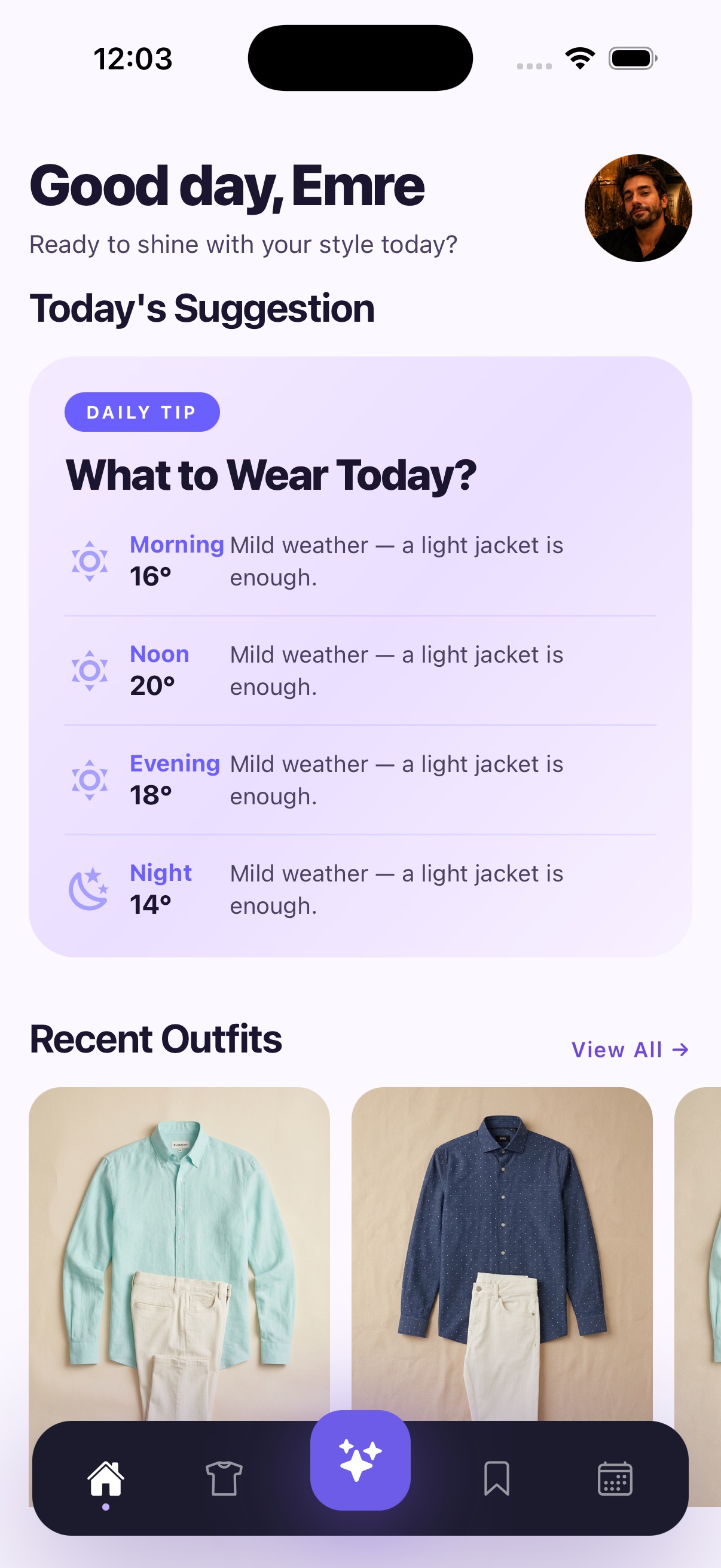 Drapeo home suggestion screen
